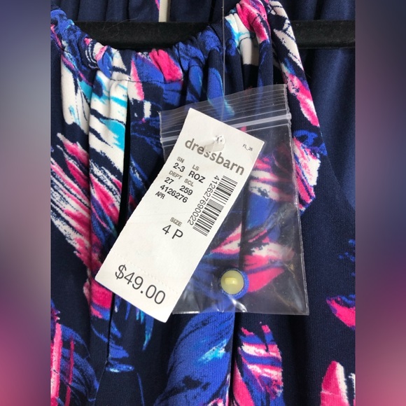 NEW Roz & Ali MultiColor Floral High Neck Sleeveless Maxi Dress Size 4 Petite - Picture 3 of 7